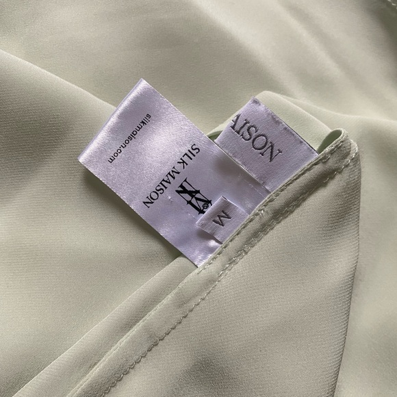 Brand new- Silk MAISON-bias cut 100% mulberry silk ice green dress/ evening gown - Picture 8 of 16